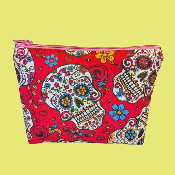 Sugar Skull Day of the Dead Small Pouch - Picture 2 of 6